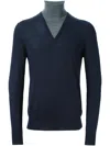 Paolo Pecora Layered Roll Neck Sweater In Blue