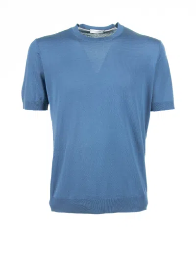 Paolo Pecora Light Blue Cotton And Silk T-shirt