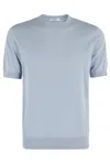 Shop Paolo Pecora Light Blue Knit Top