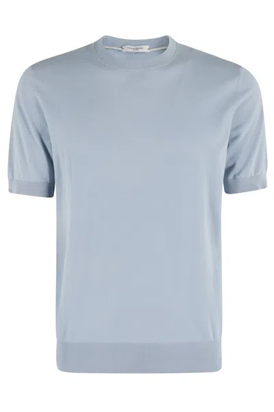 PAOLO PECORA PAOLO PECORA LIGHT BLUE KNIT TOP