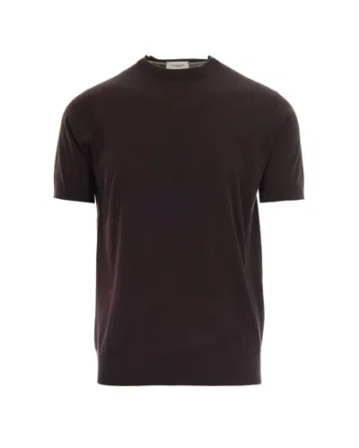 Paolo Pecora Lightweight Silk-blend Knit T-shirt In Brown