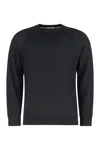 Paolo Pecora Linen-cotton Crew-neck Sweater In Black