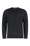 Paolo Pecora Linen-cotton Crew-neck Sweater In Black