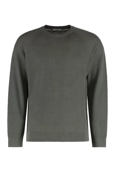 Paolo Pecora Linen-cotton Crew-neck Jumper In Brown