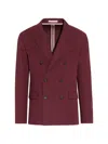 Paolo Pecora Linen Double-breasted Jacket In Multi