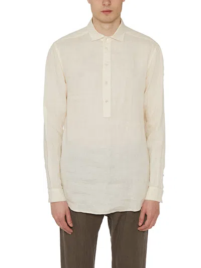 Paolo Pecora Linen Shirt In White