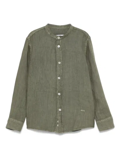 Paolo Pecora Kids' Linen Shirt In Green