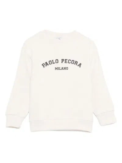 Paolo Pecora Kids' Logo-detail Sweatshirt In White