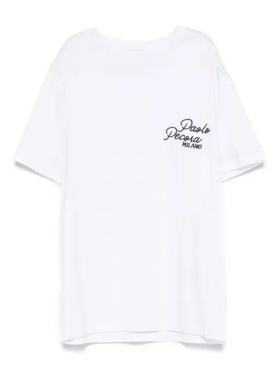 Paolo Pecora Kids' Logo-embroidered T-shirt In White