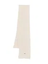 Paolo Pecora Logo-patch Ribbed Scarf In Gold