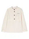 Paolo Pecora Logo-printed Cotton-blend Shirt In Neutrals