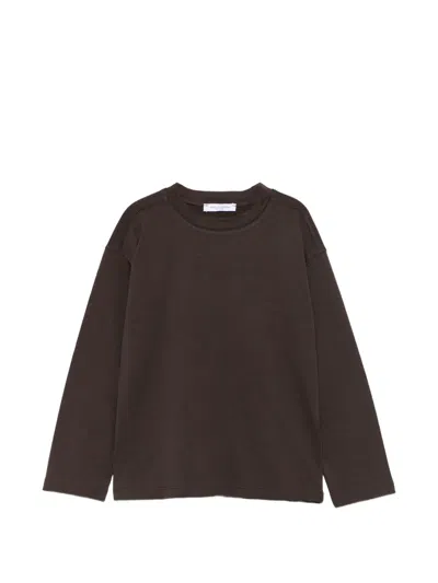 Paolo Pecora Kids' Logo-print Long-sleeve T-shirt In Brown