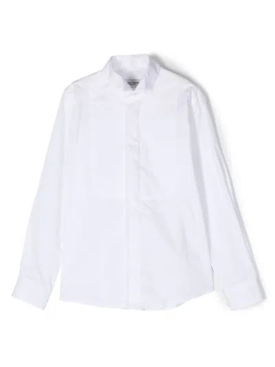 Paolo Pecora Kids' Long-sleeve Classic Shirt In Weiss