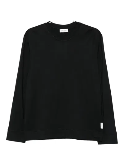 Paolo Pecora Long-sleeve Modal T-shirt In Black