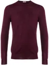Paolo Pecora Long Sleeve Pullover In Burgundy