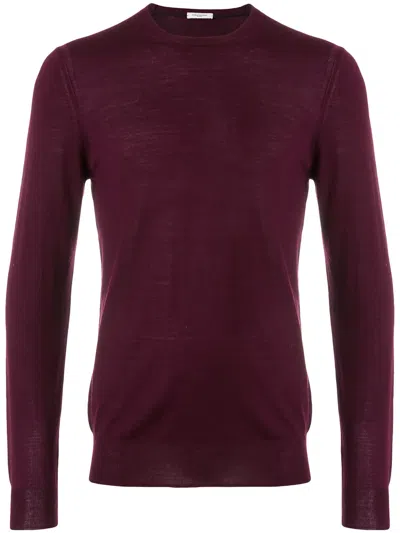 Paolo Pecora Long Sleeve Pullover In Burgundy