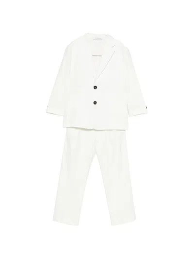 Paolo Pecora Kids' Long-sleeve Suits In White