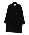 Paolo Pecora Double-breasted Coat In Black