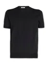 Paolo Pecora T-shirt In Maglia Di Lino E Cotone In Blu Notte