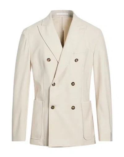 Paolo Pecora Man Blazer Beige Size 38 Polyester, Wool, Elastane In Neutral