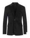 Paolo Pecora Man Blazer Black Size 42 Cotton, Polyester, Elastane In Black