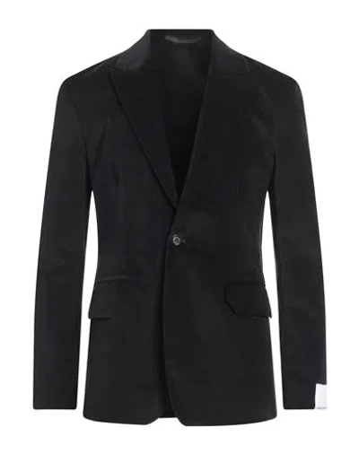 Paolo Pecora Man Blazer Black Size 42 Cotton, Polyester, Elastane