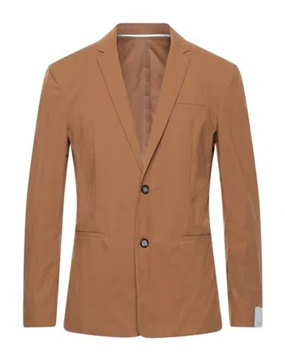 Paolo Pecora Man Blazer Brown Size 38 Cotton, Elastane
