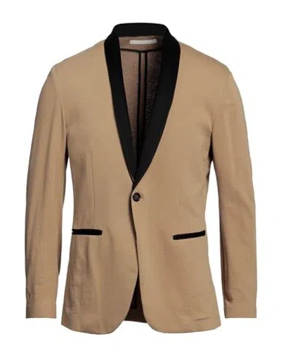 Paolo Pecora Man Blazer Camel Size 42 Cotton In Beige