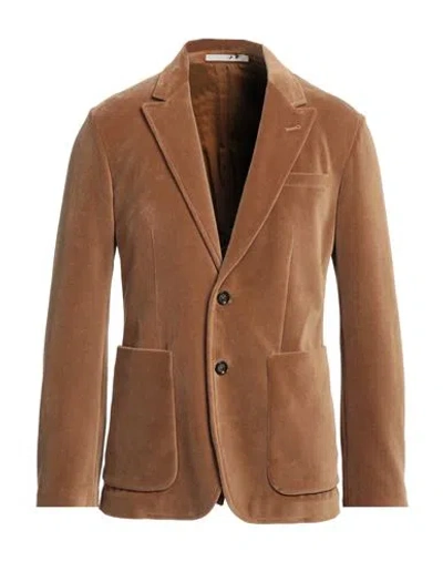 Paolo Pecora Man Blazer Camel Size 40 Cotton, Polyamide, Elastane In Beige