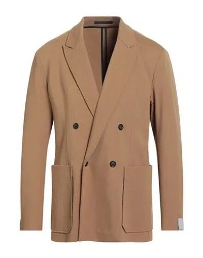 Paolo Pecora Man Blazer Camel Size 44 Viscose, Polyamide, Elastane