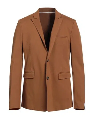 Paolo Pecora Man Blazer Camel Size 44 Viscose, Polyamide, Elastane In Beige