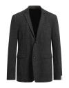 Paolo Pecora Man Blazer Grey Size 38 Polyester, Viscose, Elastane In Black