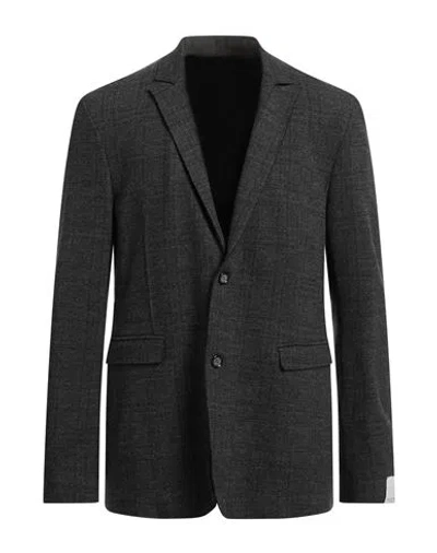 PAOLO PECORA PAOLO PECORA MAN BLAZER CHARCOAL SIZE 38 VISCOSE, POLYAMIDE, ELASTANE