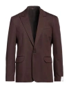 Paolo Pecora Man Blazer Chocolate Brown Size 46 Lyocell, Cotton In Brown