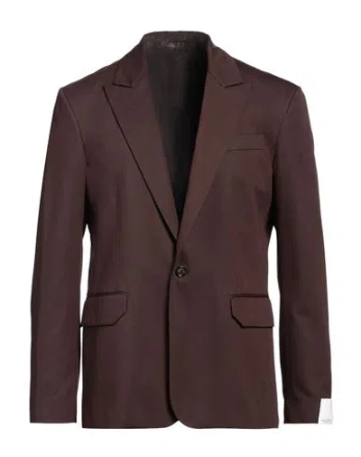 Paolo Pecora Man Blazer Chocolate Brown Size 46 Lyocell, Cotton