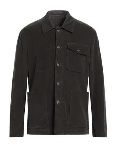 Paolo Pecora Man Blazer Dark Brown Size 40 Cotton, Elastane
