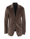 Paolo Pecora Man Blazer Dark Brown Size 40 Cotton, Polyester, Elastane