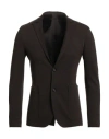 Paolo Pecora Man Blazer Dark Brown Size 40 Viscose, Wool, Polyamide, Elastane