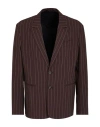 Paolo Pecora Man Blazer Dark Brown Size 36 Cotton, Elastane