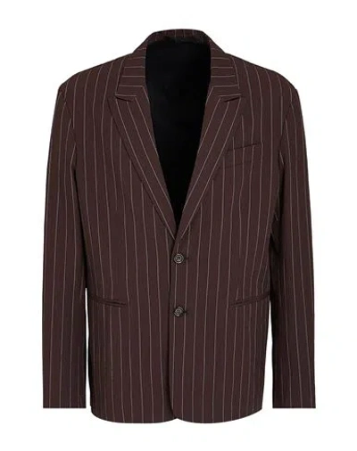 Paolo Pecora Man Blazer Dark Brown Size 36 Cotton, Elastane
