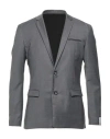 Paolo Pecora Man Blazer Grey Size 38 Polyester, Wool, Elastane In Grey