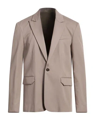 Paolo Pecora Man Blazer Grey Size 42 Lyocell, Cotton In Brown