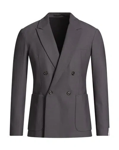 Paolo Pecora Man Blazer Grey Size 44 Polyester, Wool, Elastane In Gray