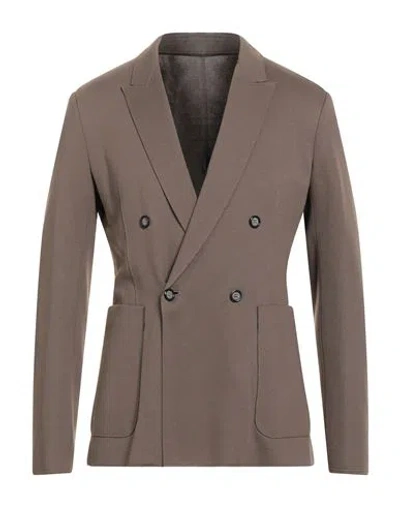 Paolo Pecora Man Blazer Khaki Size 38 Viscose, Polyamide, Elastane In Brown