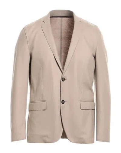 Paolo Pecora Man Suit Jacket Light Brown Size 38 Virgin Wool In Beige