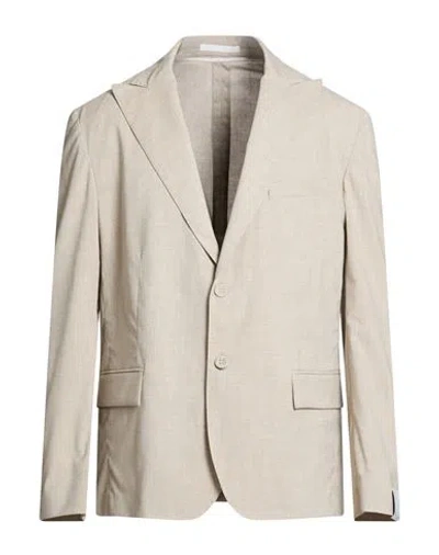 Paolo Pecora Man Blazer Light Grey Size 40 Polyester, Viscose, Elastane In Neutral