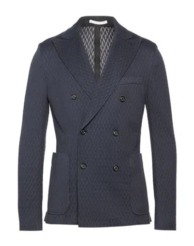 Paolo Pecora Man Blazer Midnight Blue Size 40 Cotton, Polyamide