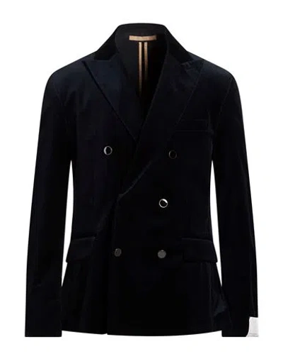 Paolo Pecora Man Blazer Midnight Blue Size 42 Cotton, Elastane