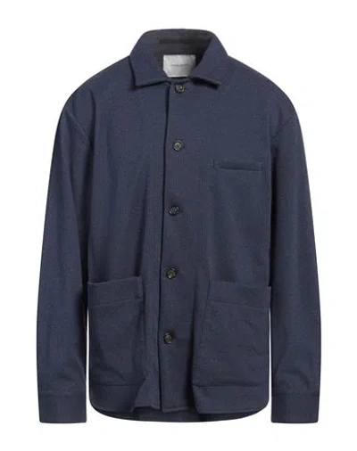Paolo Pecora Man Blazer Navy Size 44 Polyester, Viscose, Polyamide, Elastane In Blue
