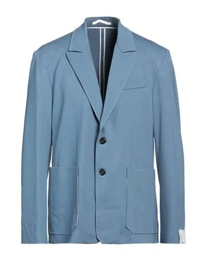 Paolo Pecora Man Blazer Pastel Blue Size 40 Viscose, Polyamide, Elastane